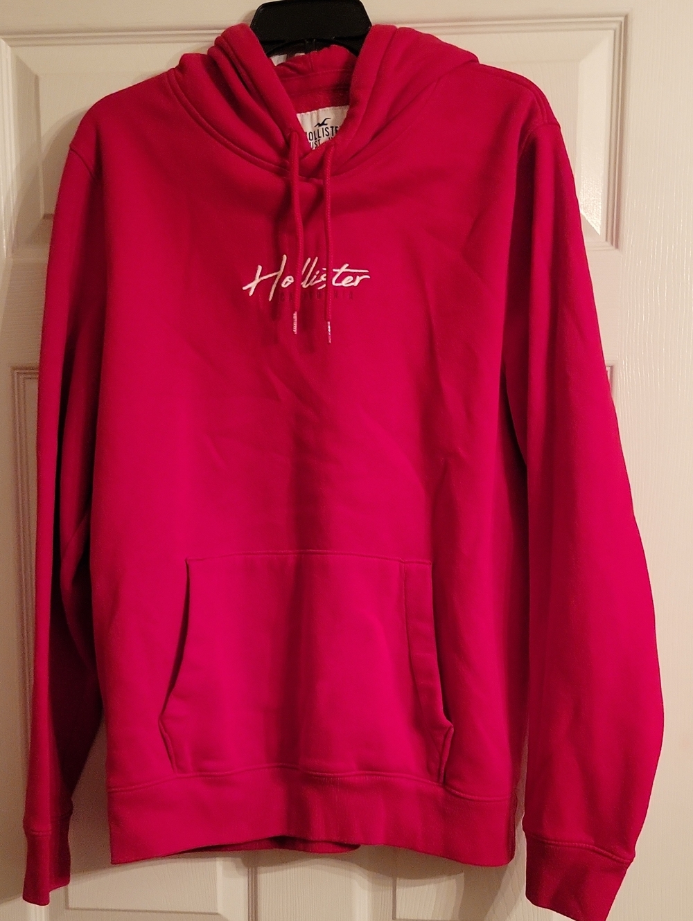 Hollister Men's Red Logo Hoodie Worn Once